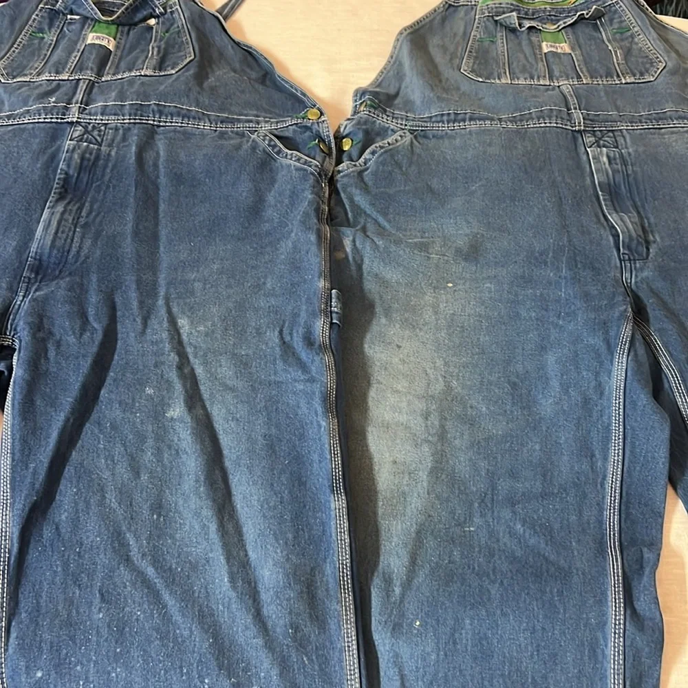 🌞 Liberty vintage blue distressed carpenter overalls utility pick apair men 49”w